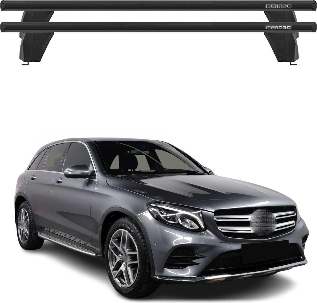 Menabo Dachträger Querträger für Mercedes GLC C253 2015-2020 ABE Alu Schwarz