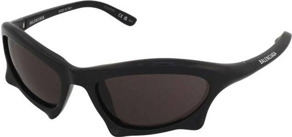 A pair of black Balenciaga sunglasses.