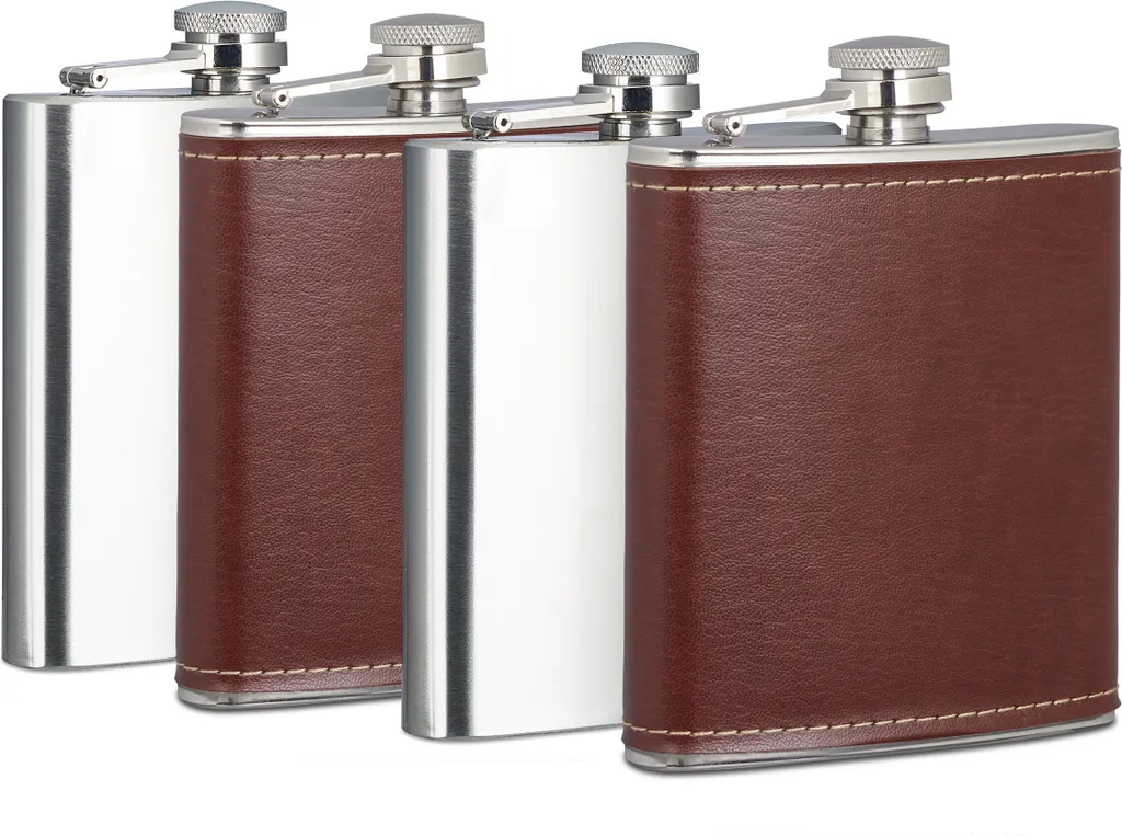 Relaxdays 4x Borracce in Vetro 500ml - Set Professionale per Ufficio