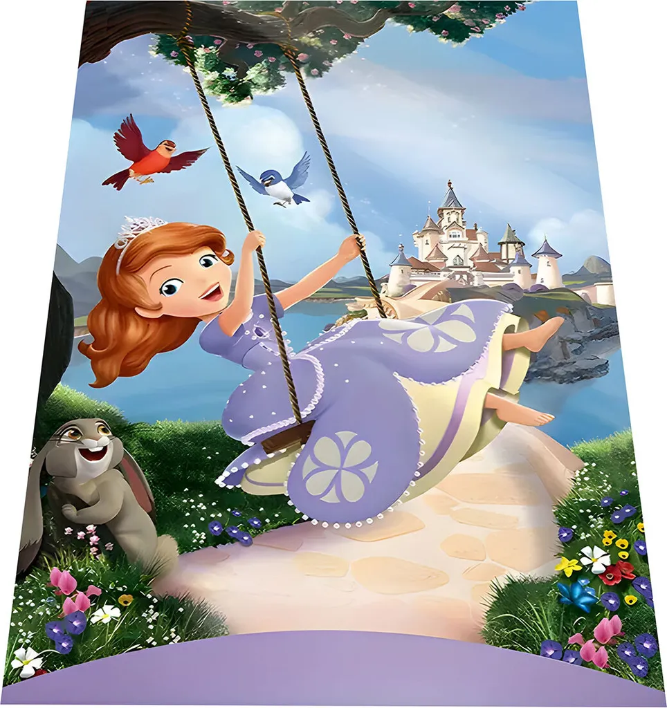 Tapis Princesse Sofia 120x160 cm antidérapant et facile à nettoyer