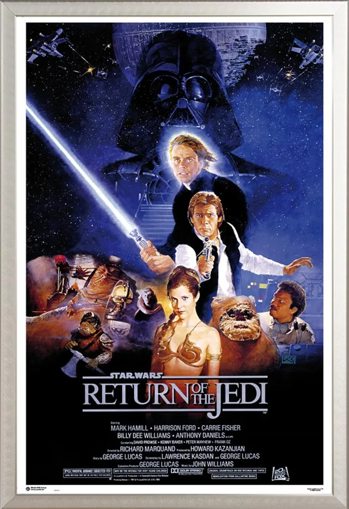 Star Wars - Poster - Il ritorno dello Jedi Prince + cornice rimovibile, Shinsuke® Maxi alluminio argento, vetro acrilico