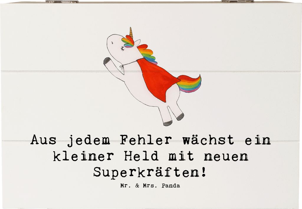 Mr. & Mrs. Panda Holzbox Spruch Fehler machen lernen 22 x 15 cm - Weiß - Geschenk, Erinnerungskiste, Vertrauem, Lebensweg, Hoffnung, daraus, Herau...