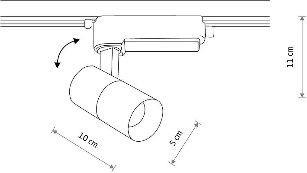 Éclairage d'accentuation réglable spot noir 7W pour rail unique - 4