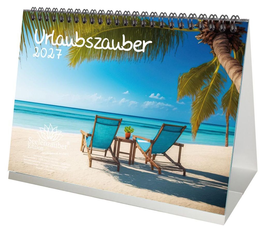 Urlaubszauber DIN A5 Tischkalender für 2027 Ferne Länder und Urlaubsträume - Seelenzauber