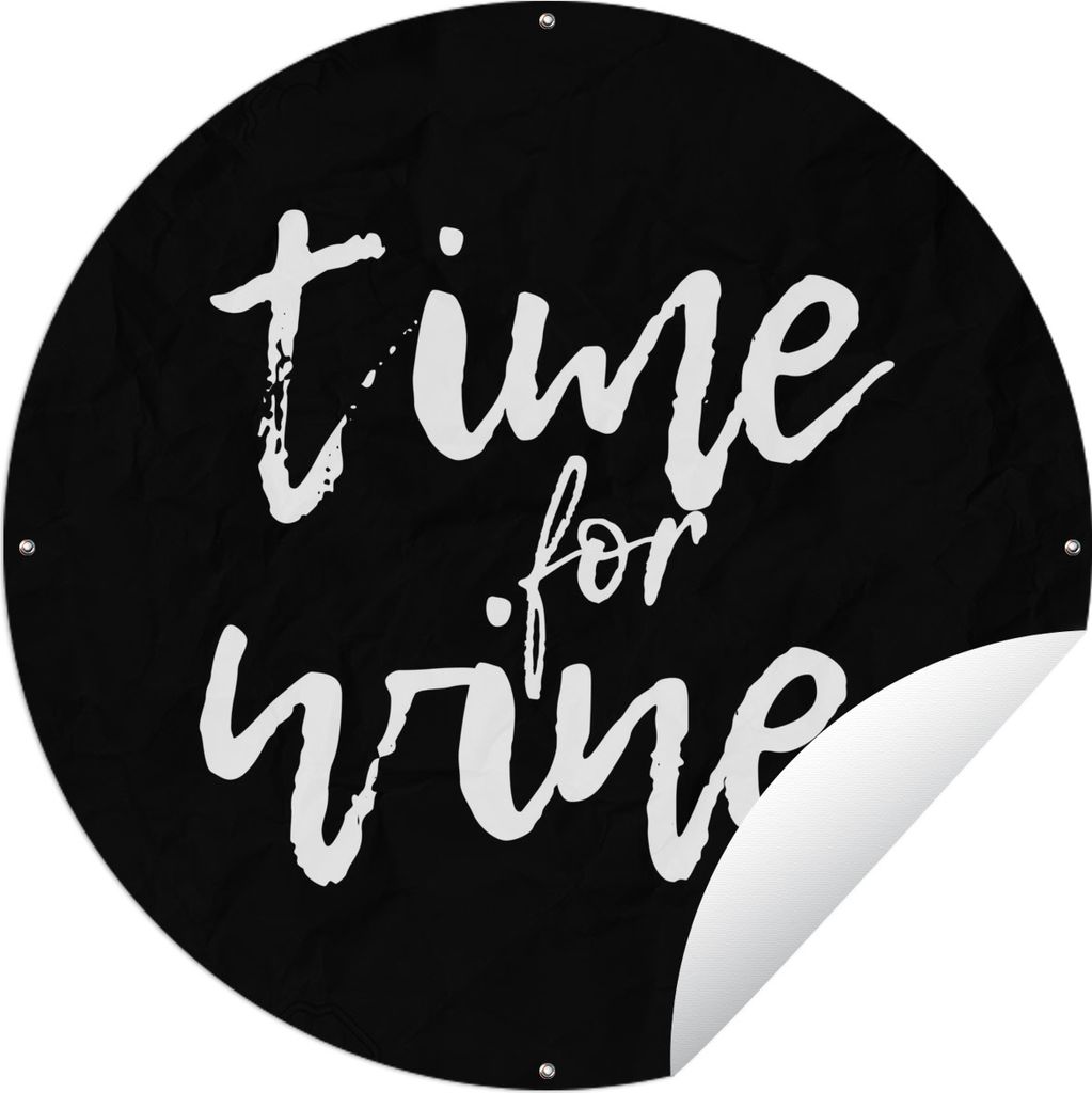 MuchoWow Gartenposter Outdoor-Poster Rund Wein - Getränke - Zitate Ø 90 cm Gartendeko Rundes Poster draußen