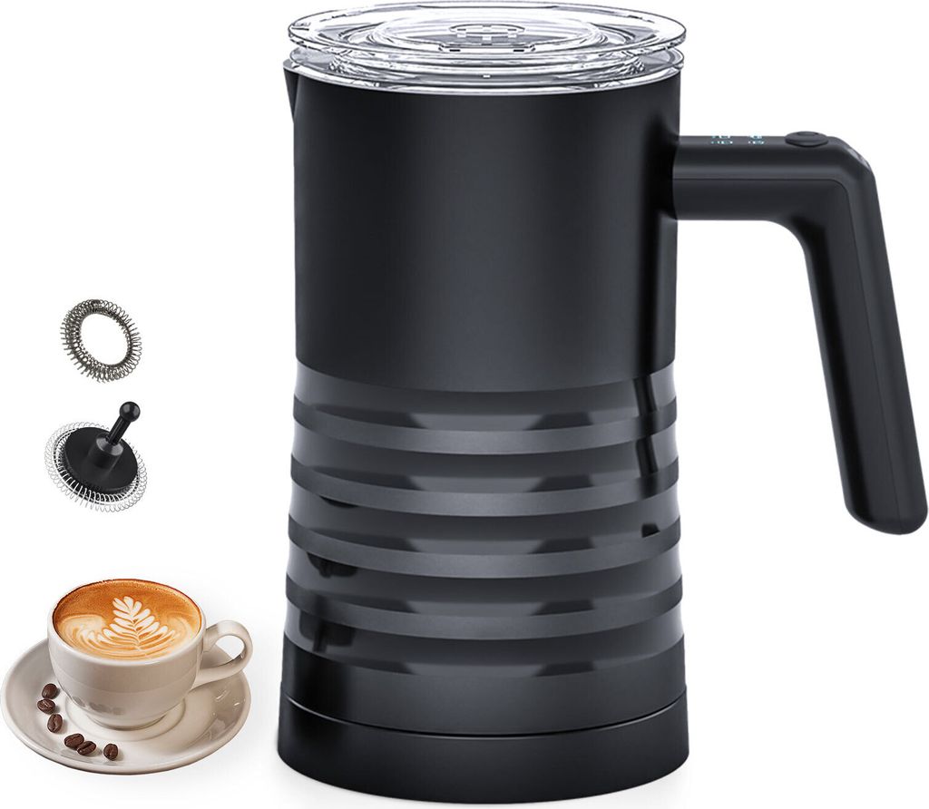 Elektrischer Milchaufschaeumer und Dampfgarer, 4-in-1, automatischer Milchwaermer, 400 W, antihaftbeschichtete Innenseite, 580 ml Heiss-/Kalt-Milch...