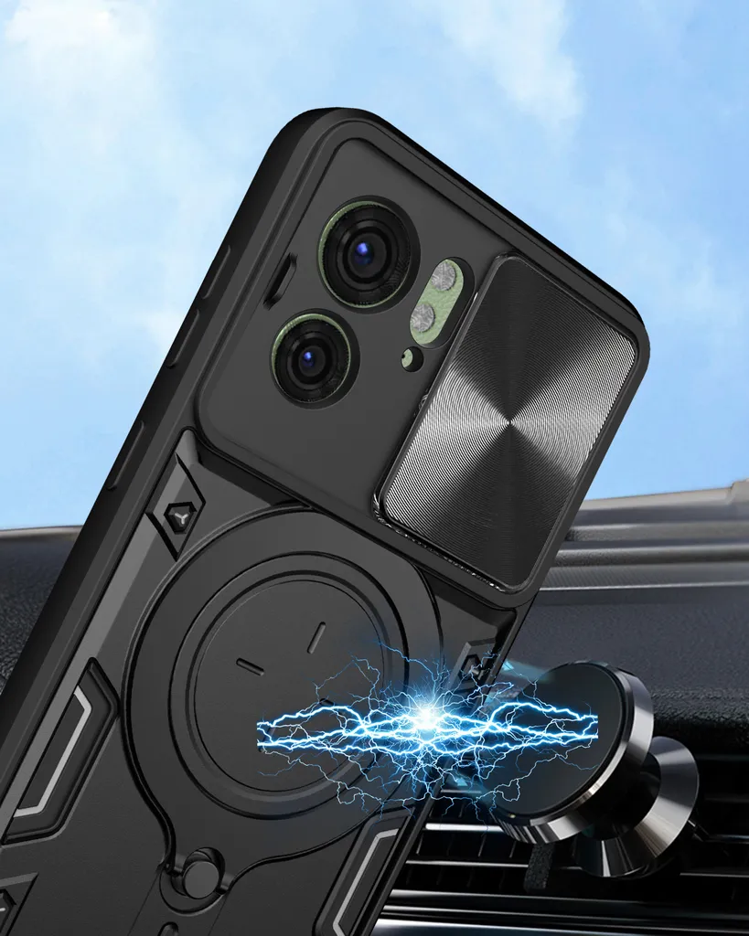 Custodia XINYEXIN Per Motorola Edge 40 - Traslucida Con Anello Porta 360° E Paraurti TPU, Colore Blu Cielo, Antiurto E Antigraffio