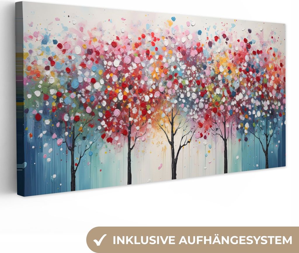 MuchoWow - Leinwandbilder - Kunst - Bäume - Natur - Acryl, Wandbild, Wanddeko Bilder Wohnzimmer, 40x20 cm