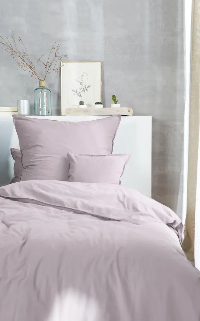 Linge de Lit Coton Stone Washed avec Fermeture Éclair Rose 135x200cm - 3