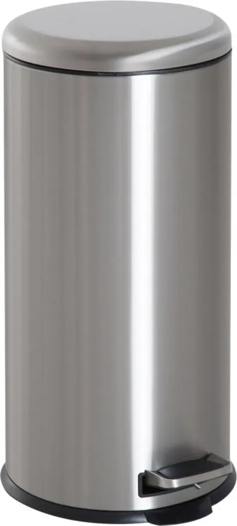 Fortuna Lai Poubelle à pédale 30L en Acier Inoxydable Argenté pour Cuisine
