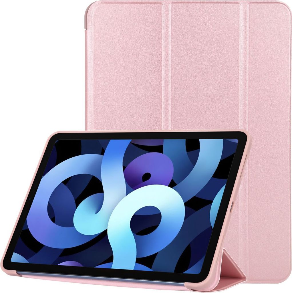 Mobigear Tri-Fold Gel iPad Air 5 (2022) Hülle TPU,Kunstleder Klapphülle - Roségold