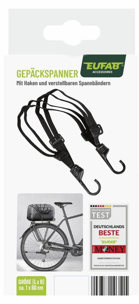 EUFAB Gepäckspanner mit Karabiner 60 cm schwarz Produktbild 
