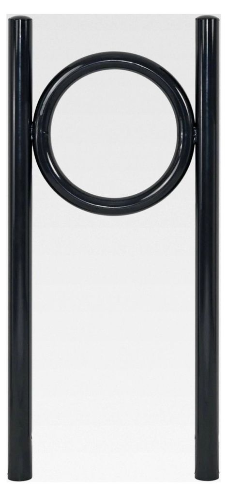 Fahrradanlehnbügel 115 x 52 cm aus pulverbeschichtetem Stahl, Rohrdurchmesser Ø 60 mm, Fahrradständer zum Einbetonieren mit Bodenqueranker, geei...