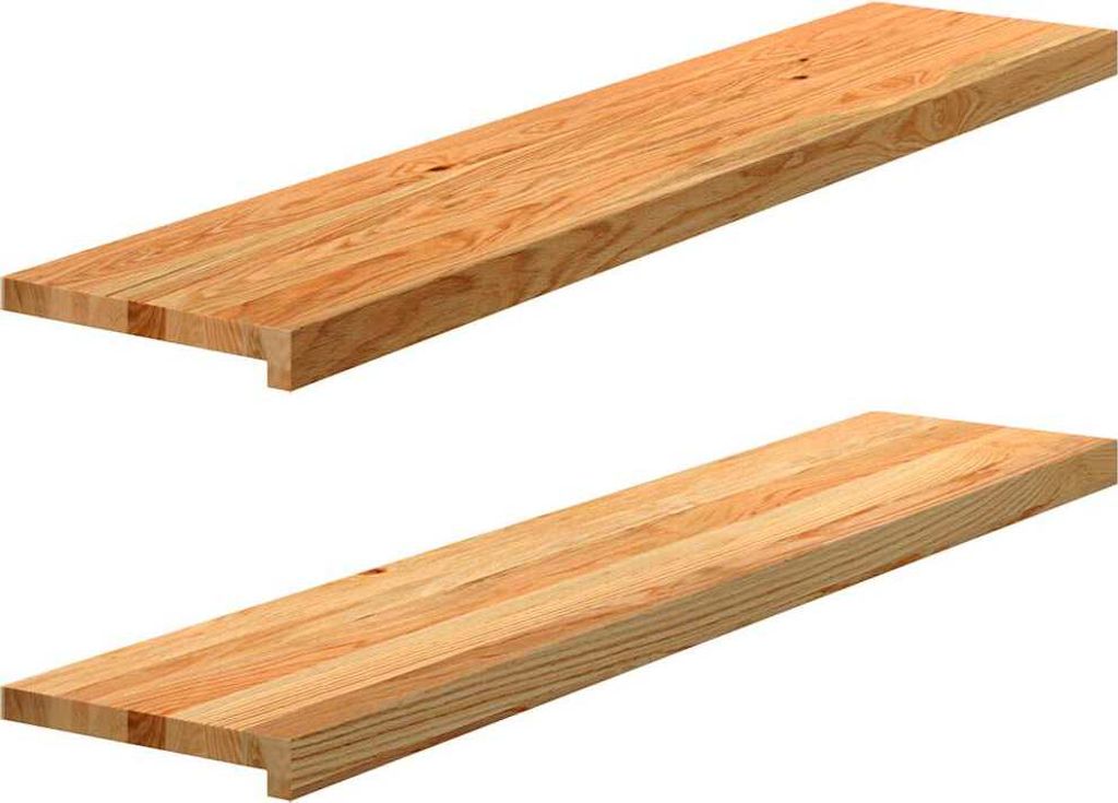 "2026 Aktion"2er set Fensterbänke - modernes Design - Hellbraun 120x25x2cm Massivholz Eiche DE217447 - Fensterbänke