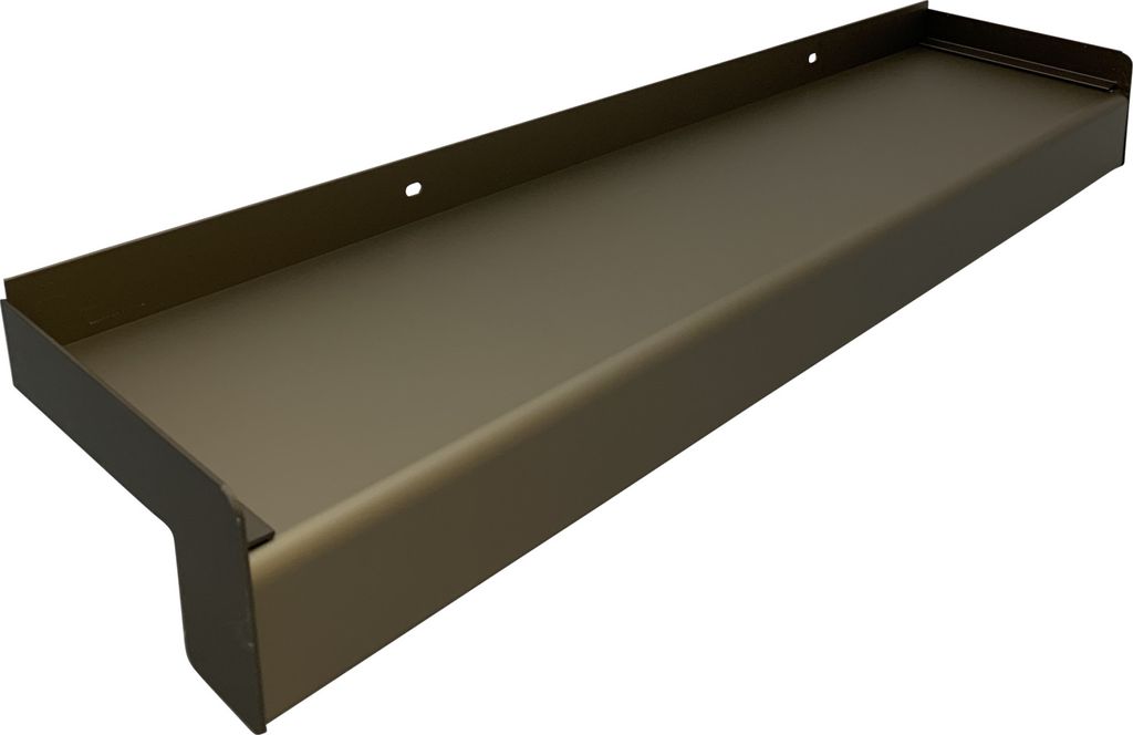 Aluminium Fensterbank mittelbronze, Ausladung: 280 mm, Rasterlänge: 1900 mm Aluminiumabschluss ohne Putzkante (Paar)