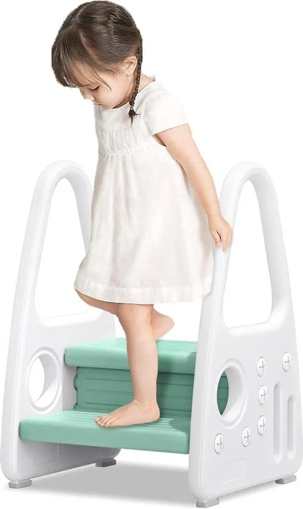 Marchepied pour enfants 2 marches gris 45 cm pour toilettes et cuisine