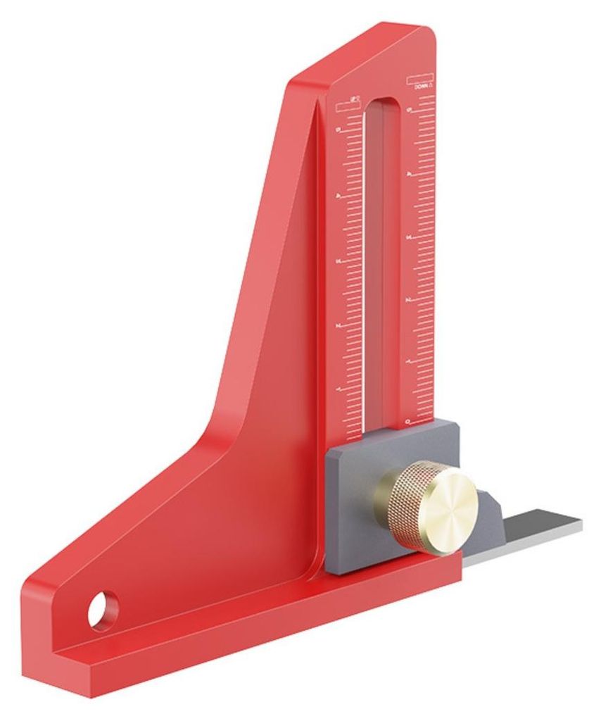 INF CNC-Aluminium Höhenmesser für Tischkreissäge, magnetisch, mit Skala
