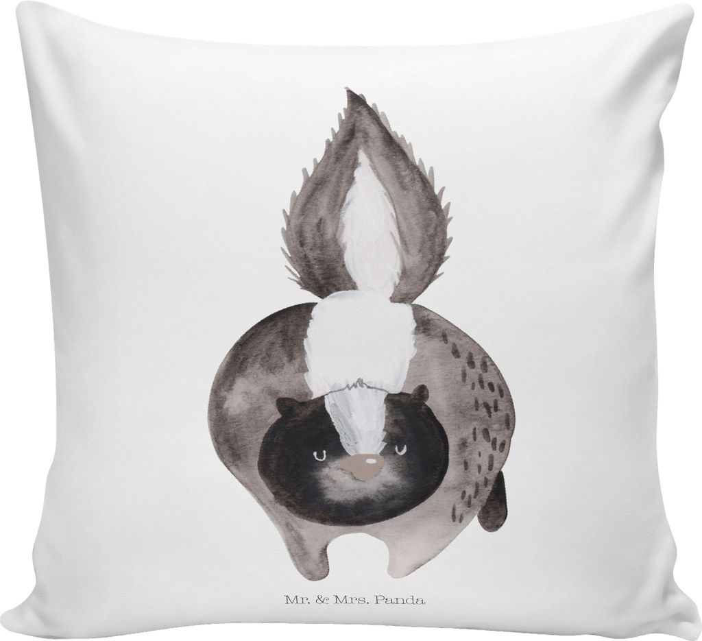 Mr. & Mrs. Panda kissen für sofa Stinktier Angriff - Weiß - Geschenk, Dekokissen, 40x40, wütend, Drohung, bedruckt, Skunk, couch, Raubtier, Kusc...