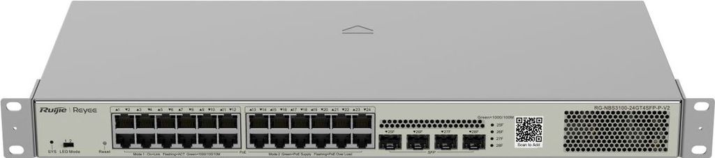 Switch Reyee 28-Port 10/100/1000 Mbps PoE Gigabit+ - RG-NBS3100-24GT4SFP-P-V2