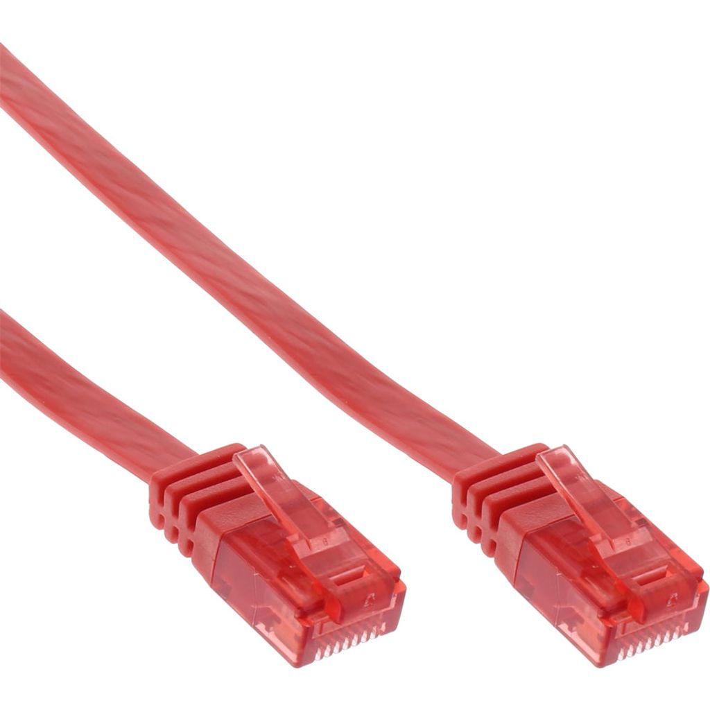 InLine 71603R Patchkabel flach, U/UTP, Cat.6, rot, 3m