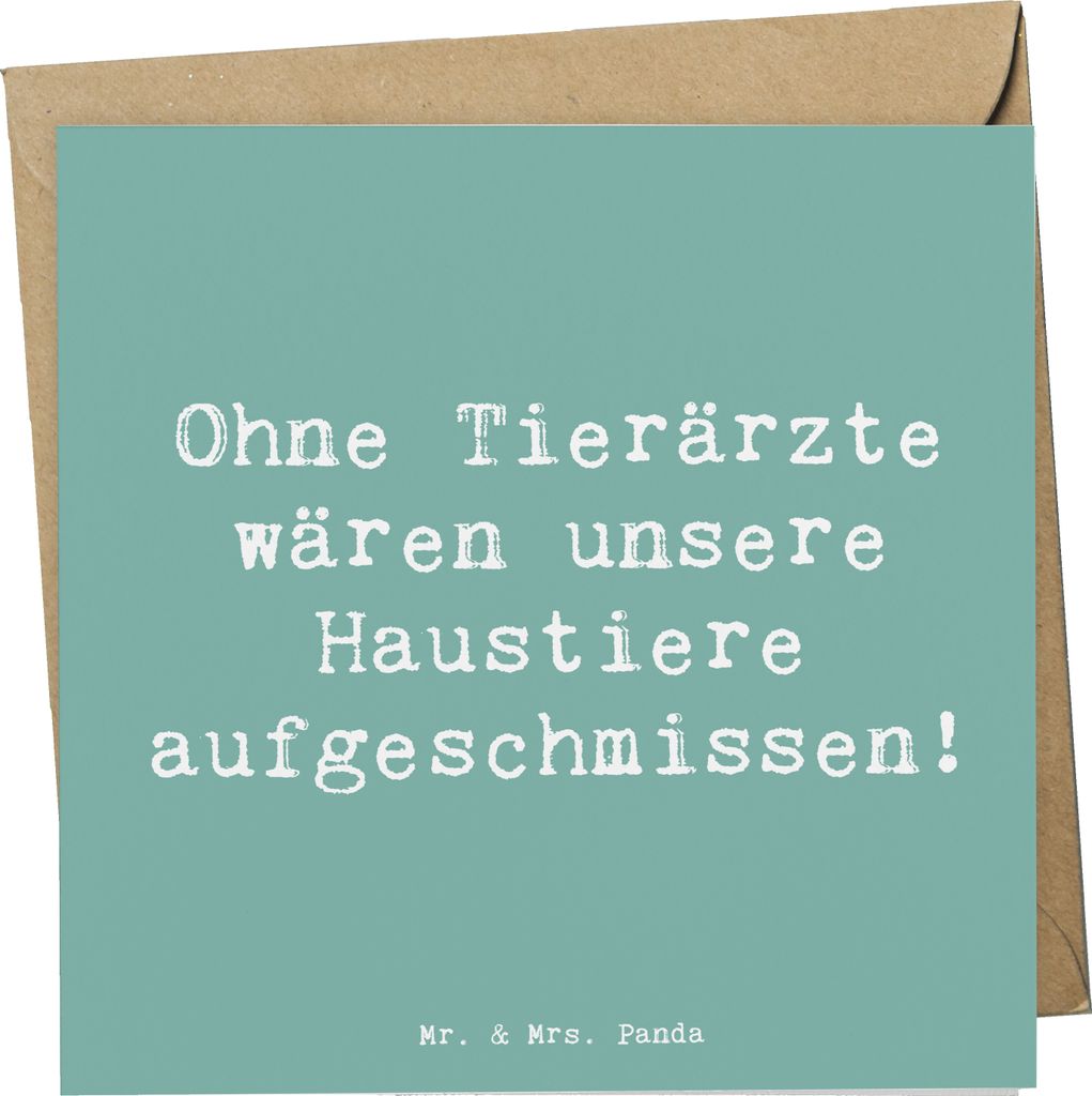 Mr. & Mrs. Panda Grußkarte Spruch Tierarzt Helden - Meeresbrise - Geschenk, Haustiere, kreative Geschenke, für Berufstätige, Klappkarte, Glückw...