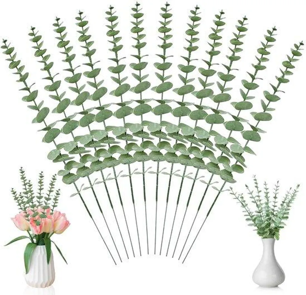 Eucalyptus Décoratif Réaliste 20 Unités Vertes pour Intérieur et Jardin