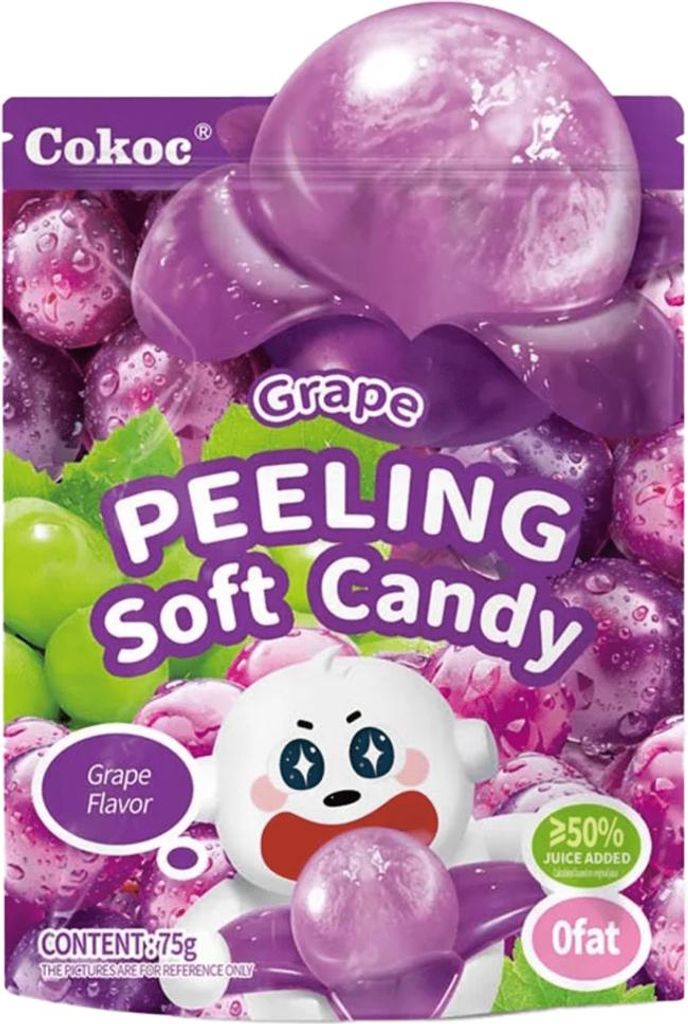 Cokoc Grape Peeling Soft Candy 75g Produktbild 