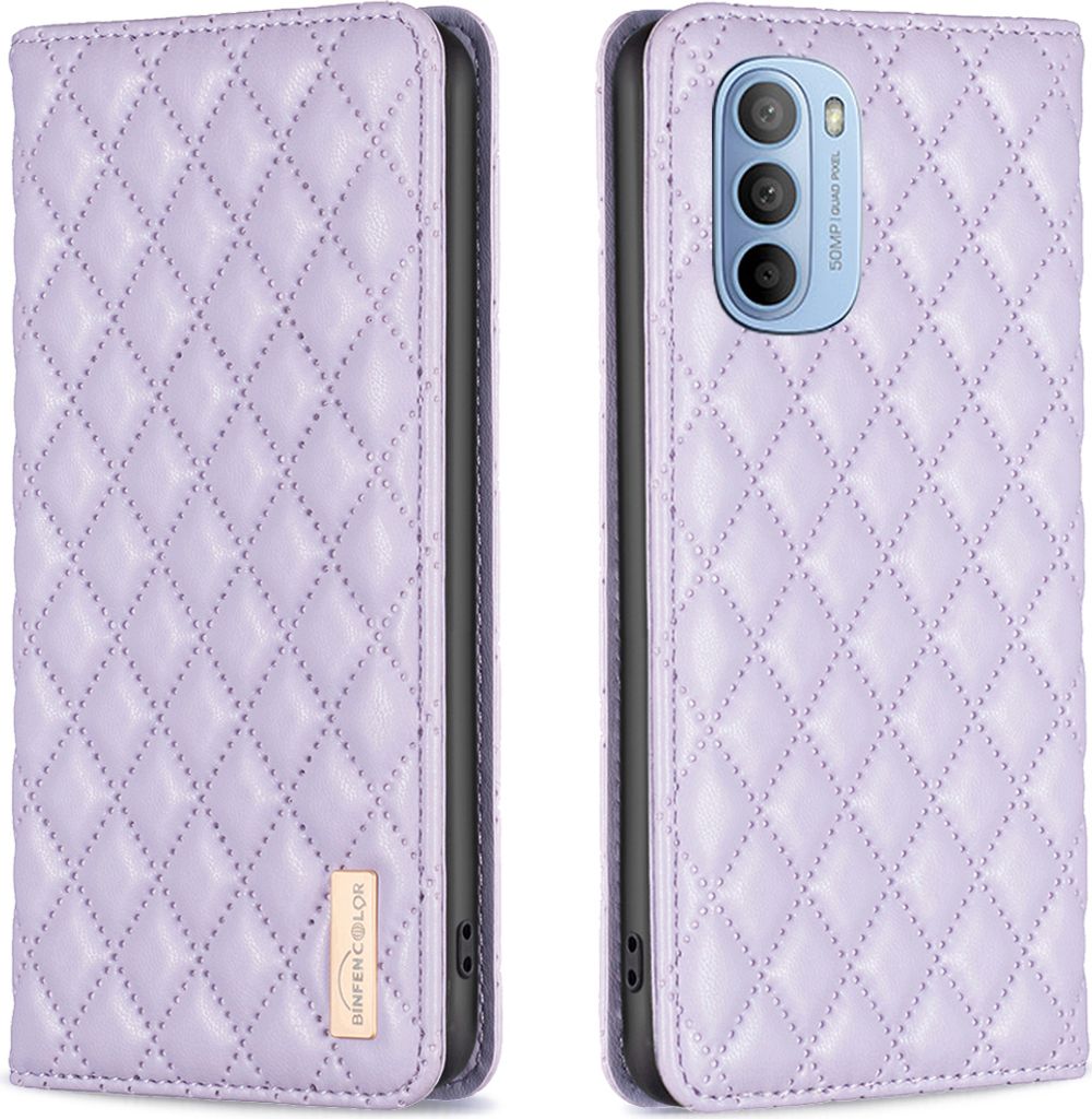 Moto G41 Hülle, Elegant Bookstyle Flip Leder Kartenfächer Schutzhülle mit Ständer für Motorola Moto G31 G41 Lila