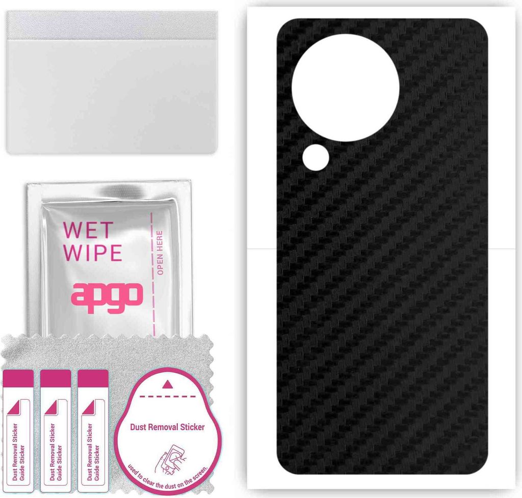 apgo Rückseite Schutzfolie, Skin, kompatibel mit Xiaomi Civi 3, Hinten Displayschutzfolie aus Vinylfolie, kratzfest, einfache Montage - Schwarzer ...
