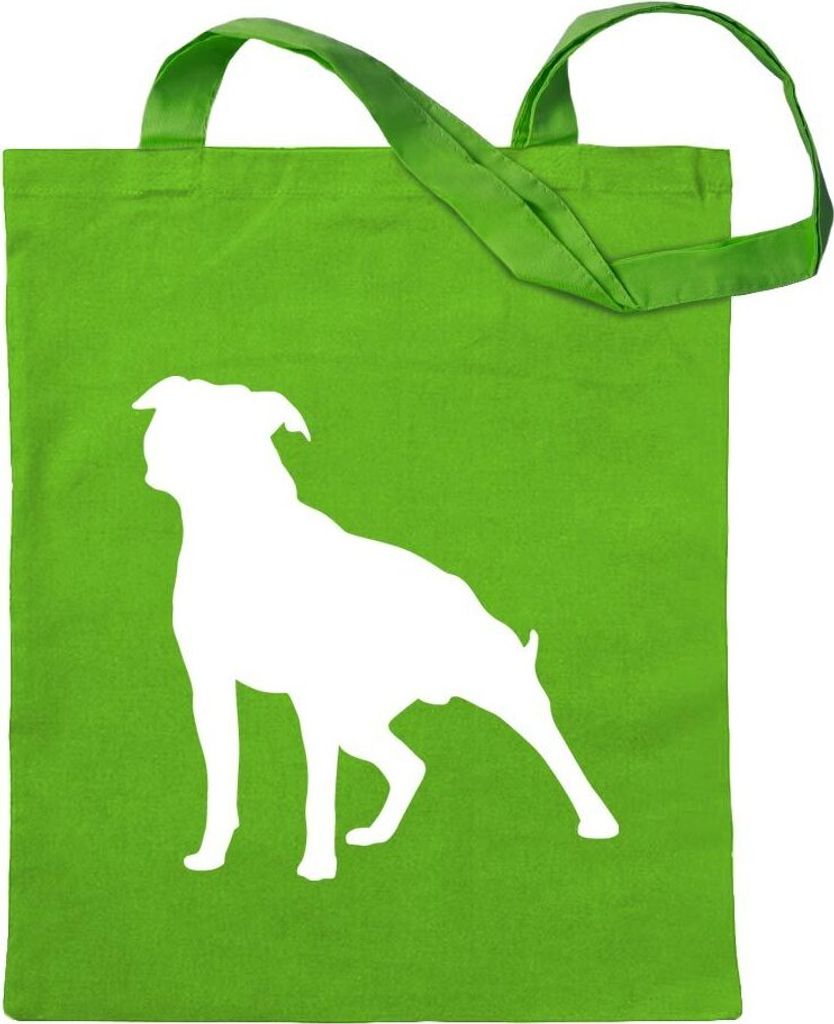 Kiwistar - Baumwolltasche - hellgrün - American Stafford Hunderasse - Tragetasche Stoffbeutel Umhängetasche langer Henkel