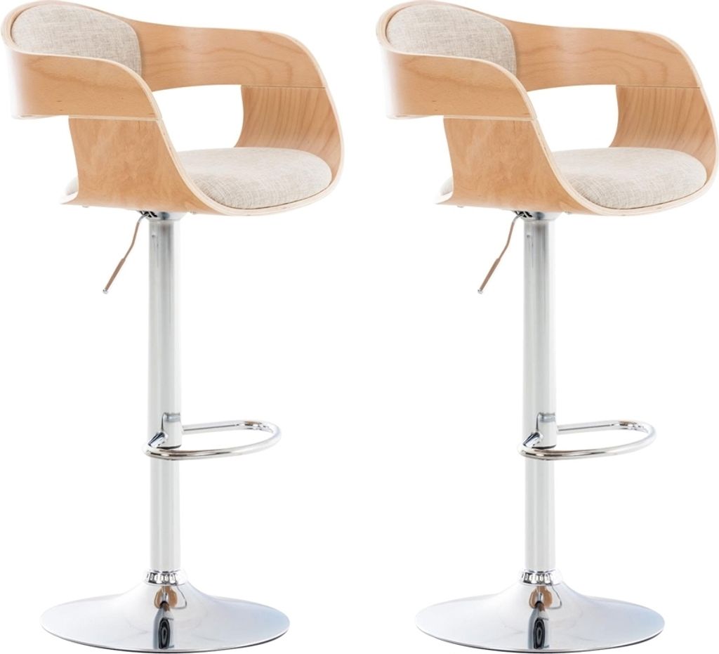 2er Set Barhocker HLO-CP235 Stoff natura/creme