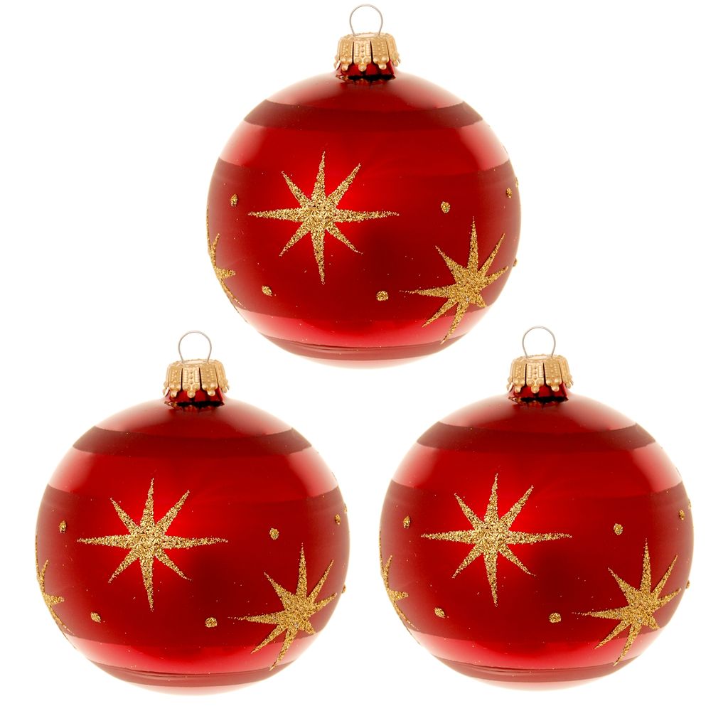 Krebs Lauscha Christbaumspitze Rot - Mundgeblasene Glas-Spitze 34cm Mit Glitter