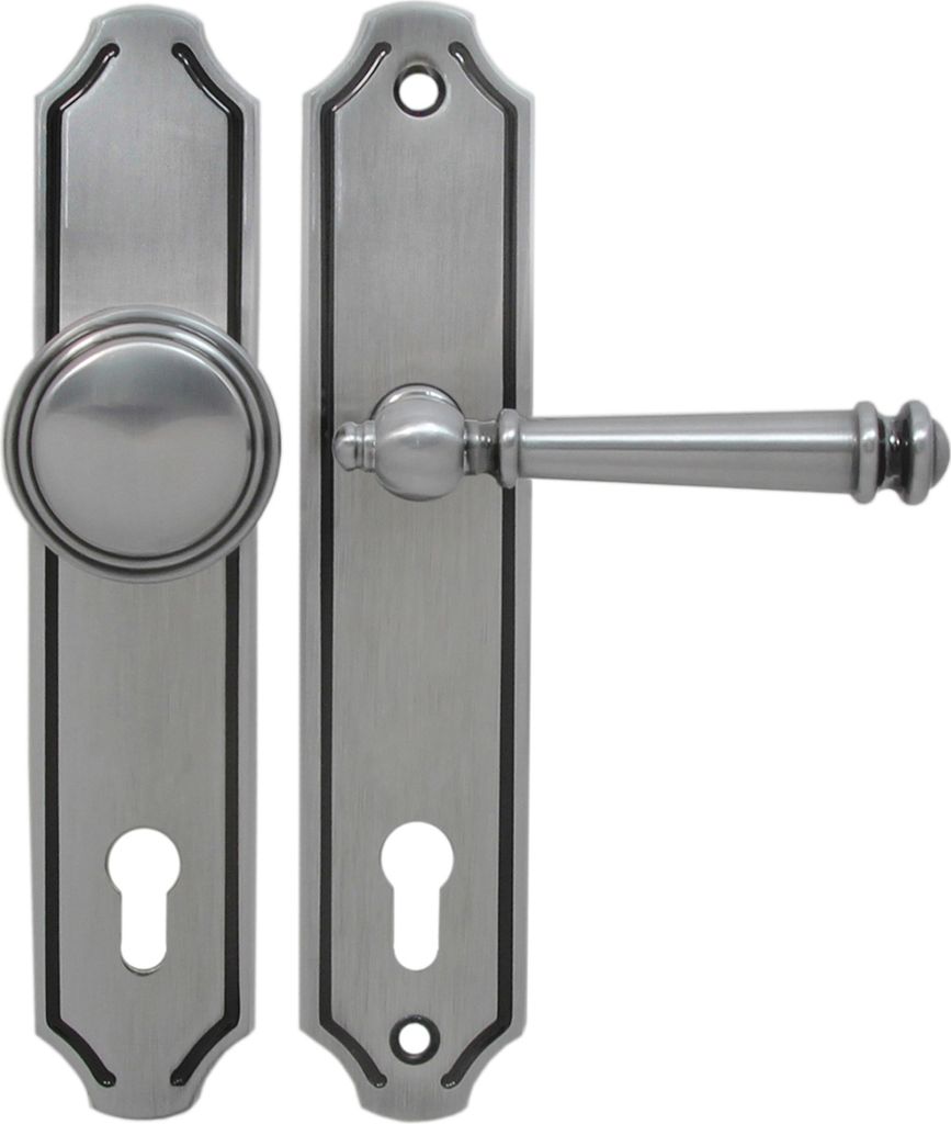 Haustür Schutzbeschlag Kos LS Stahlgrau HS 92 mm Kn - Dr Türdrücker