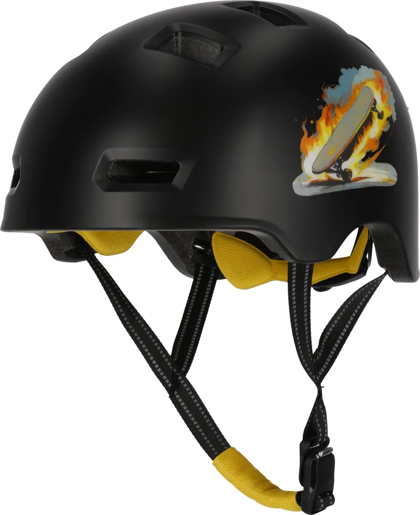 Casque de skate CRAZY SAFETY Rampage Noir et Orange L (57-61 cm) 0162