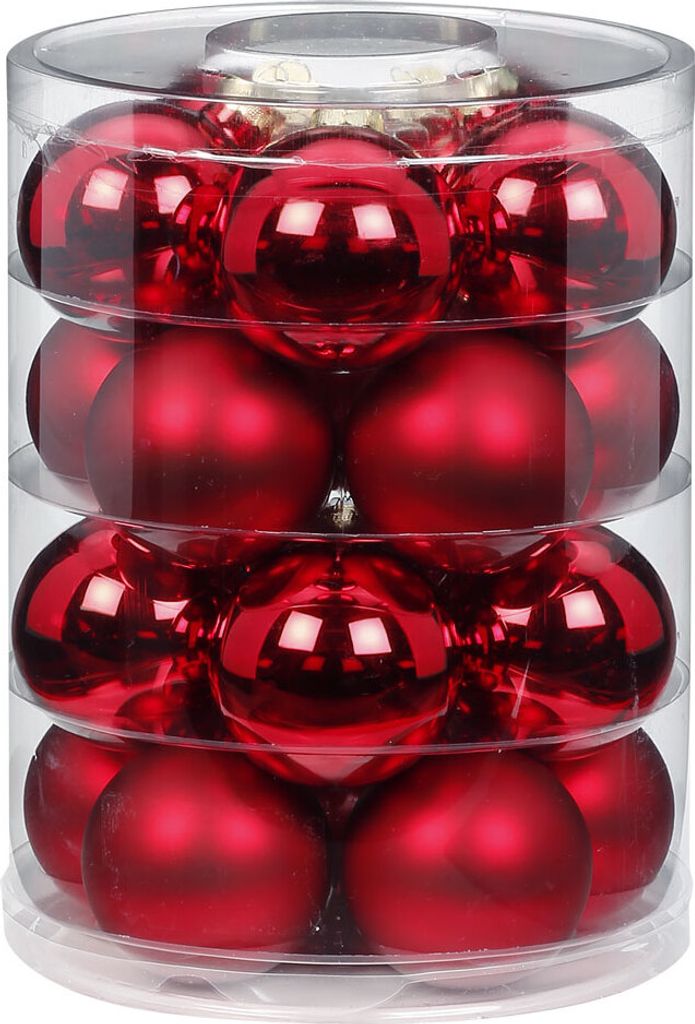 Weihnachtskugeln Glas 6cm Dark Red, 20 Stück Produktbild 