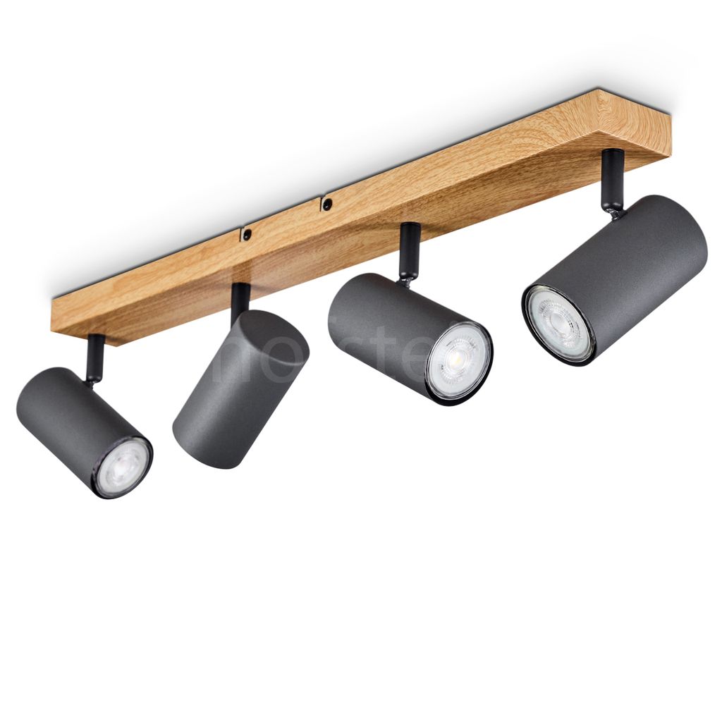 Gambellara »Gambellara« Deckenlampe aus Metall in Holzoptik/Schwarz/Anthrazit