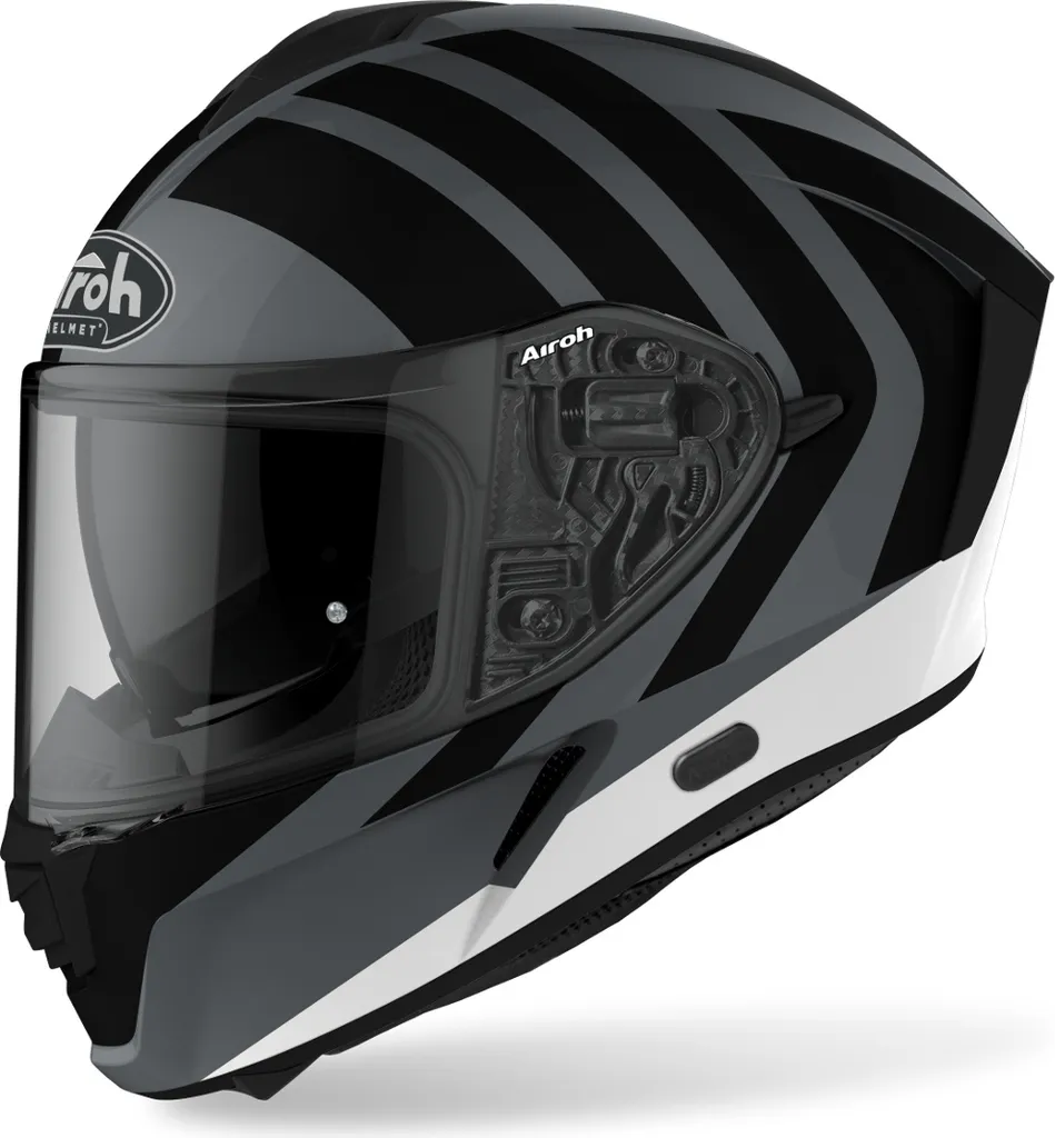 Casque Moto Intégral Airoh Spark Scale Noir Mat et Blanc en Taille M