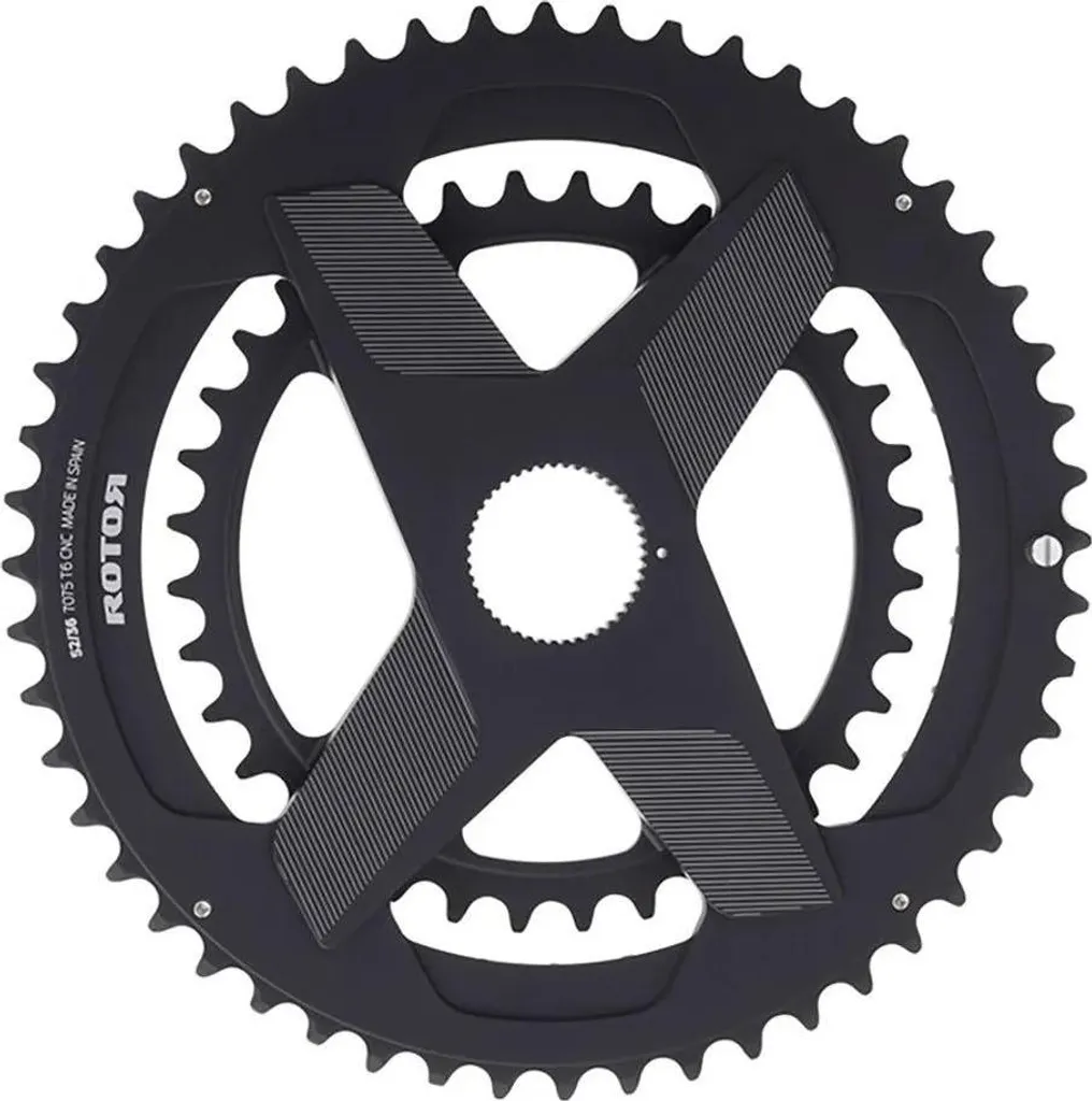 Plateau Rotor Direct Mount Round Ring NoQ Noir 46/30t pour Pédalier