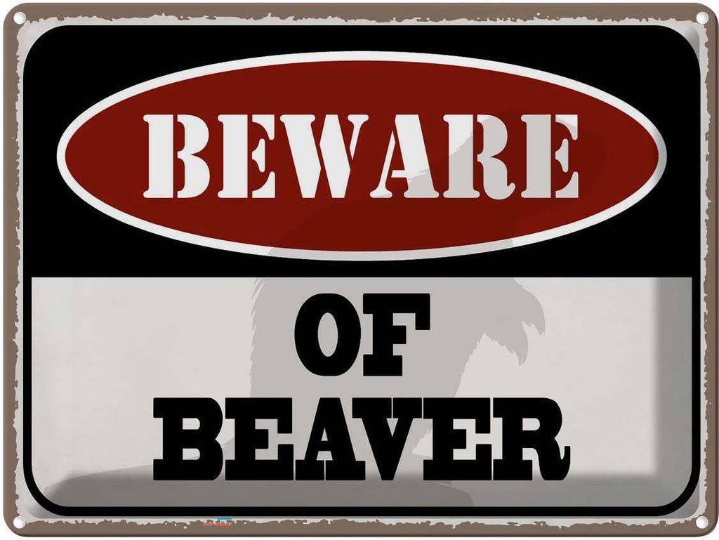 vianmo Blechschild 30x40 cm bewahre of beaver Dekoration