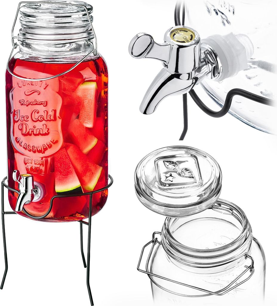 KADAX Getränkespender aus Glas, 4L, Wasserspender mit Produktbild 