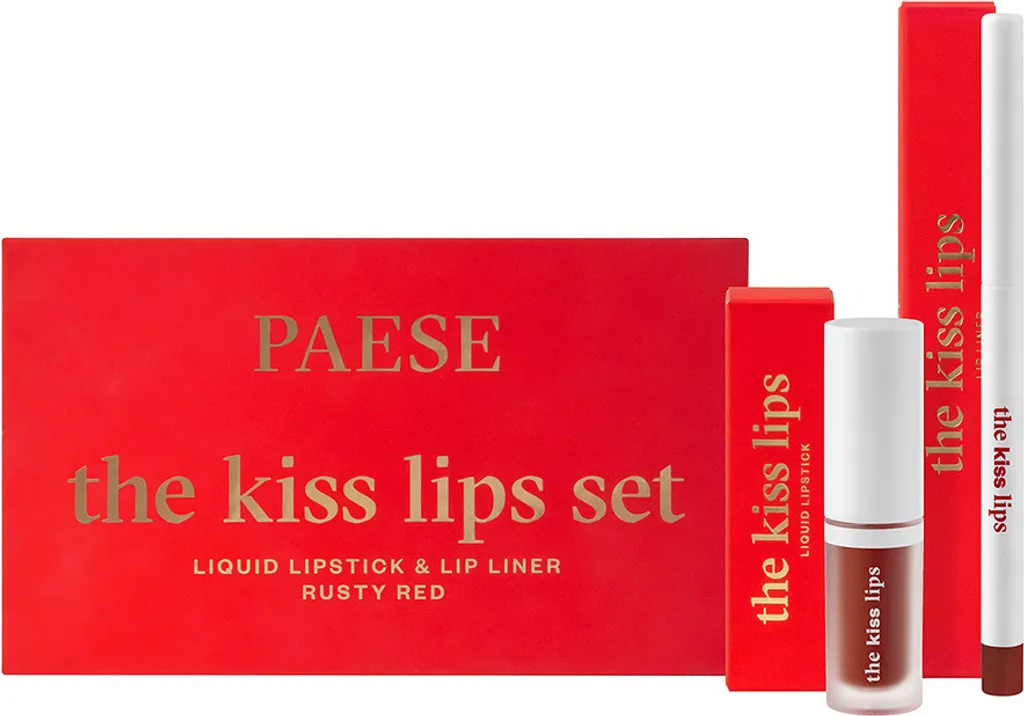 Set Rouge à Lèvres et Crayon Paese 04 Rusty Red pour Maquillage Pro