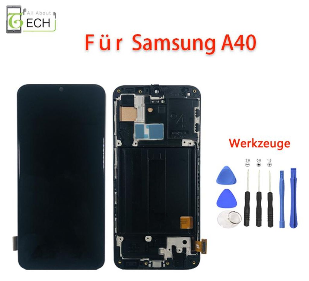 Für Samsung A40 A405 LCD incell Display mit Rahmen Touch Produktbild 