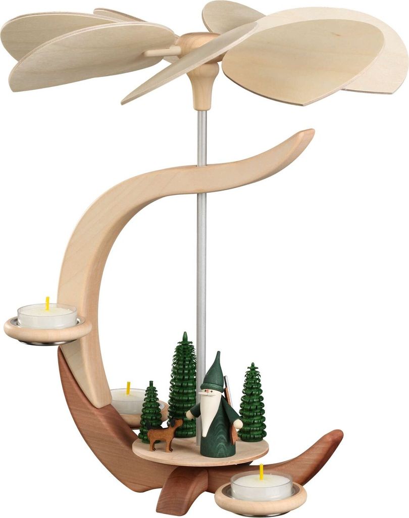 1-stöckige Pyramide C-Form Jägerwichtel (30cm) von Seiffener Volkskunst