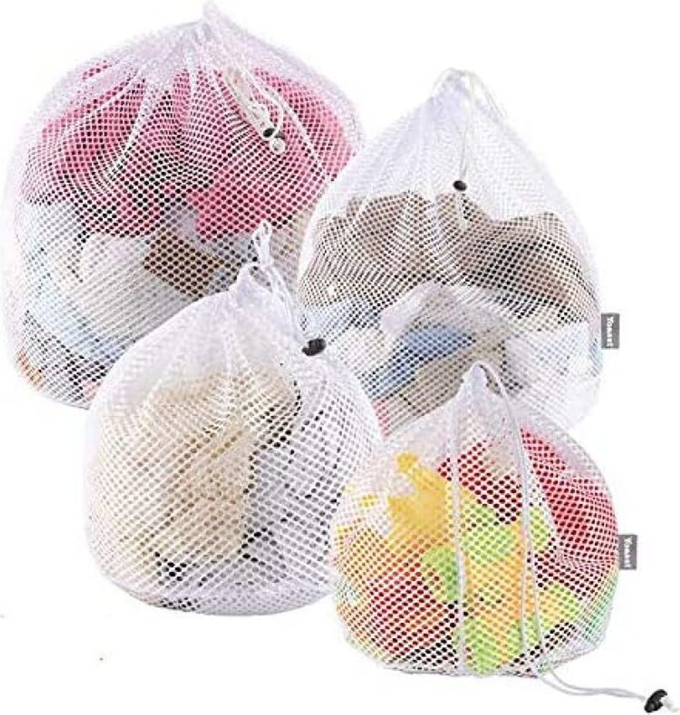 4er-Pack hochwertige Wäschebeutel für die Waschmaschine mit Kordelstopper, Wäschenetze für die Waschmaschine, Unterwäsche, Babywäsche, Socken...