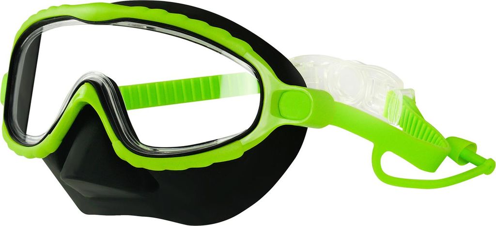 Schwimmbrille für Kinder, auslaufsicher, Schnorchel-Gesichtsschutz mit Nasenabdeckung und elastischem Band, beschlagfrei, UV-Schutz, Schwimmbrille...