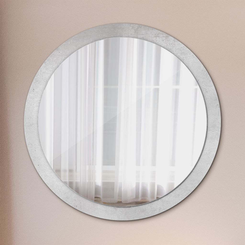 Spiegel - Mirror zum Wandspiegel Schlafzimmer – Schminkspiegel- Beton Textur- Ø100cm