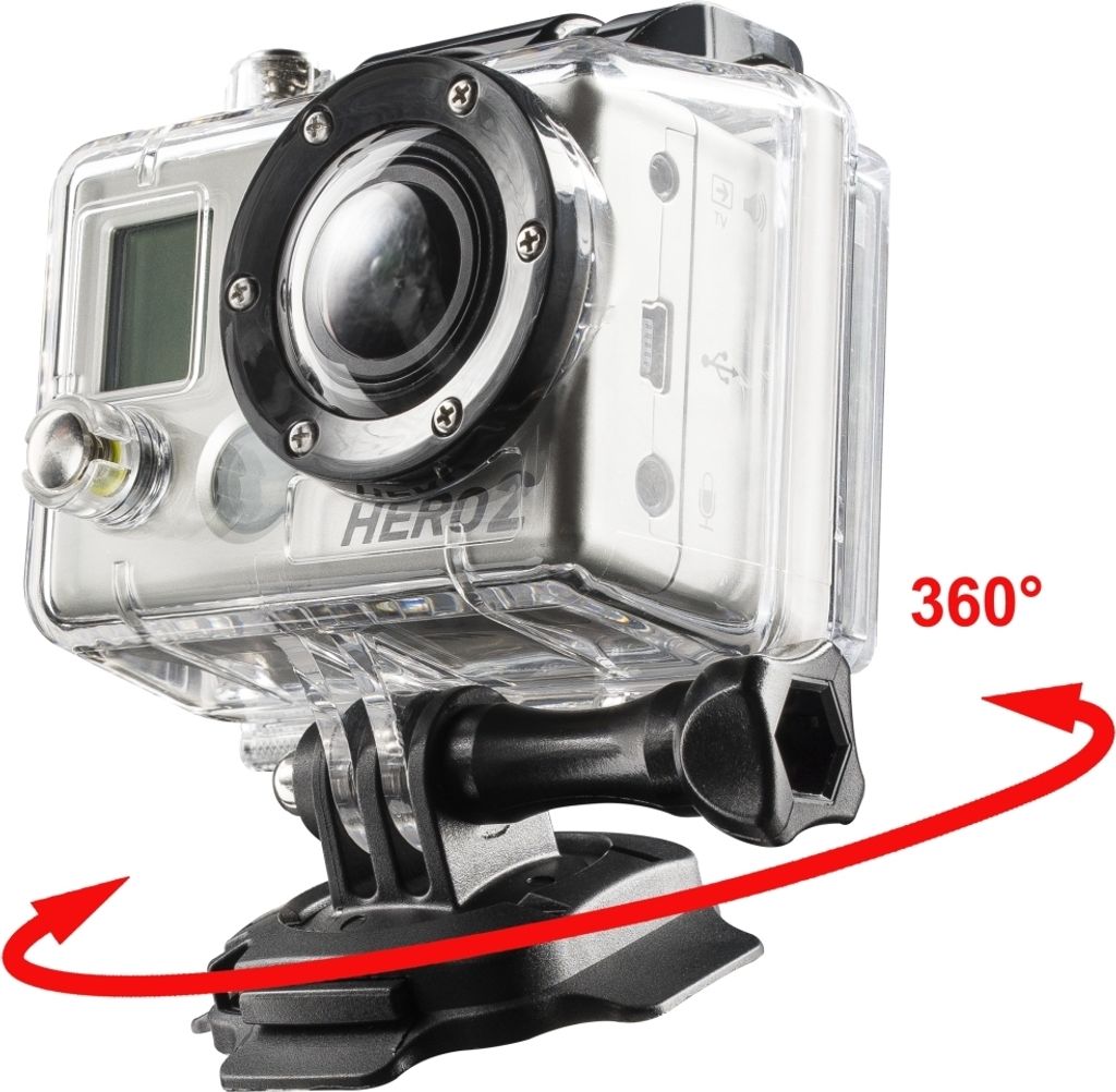 Mantona Befestigungsplatte mit 3M Klebepad - 30 x 53 x 30 mm - um 360° drehbar - kompatibel mit GoPro Hero 11 10 9 8 7 6 5 und vielen anderen Acti...