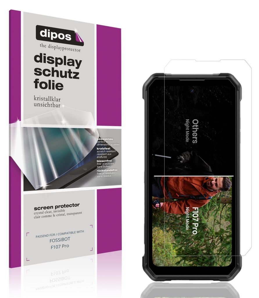 4x Schutzfolie für FOSSiBOT F107 Pro klar Displayschutzfolie Folie Display Schutz dipos