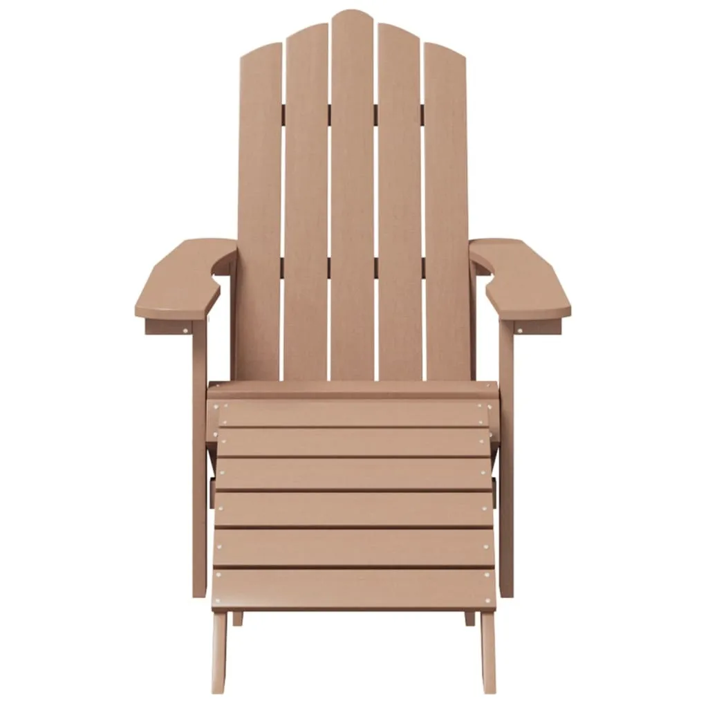 Ensemble de Relaxation Jardin Adirondack Marron avec Tabouret Intégré - 4
