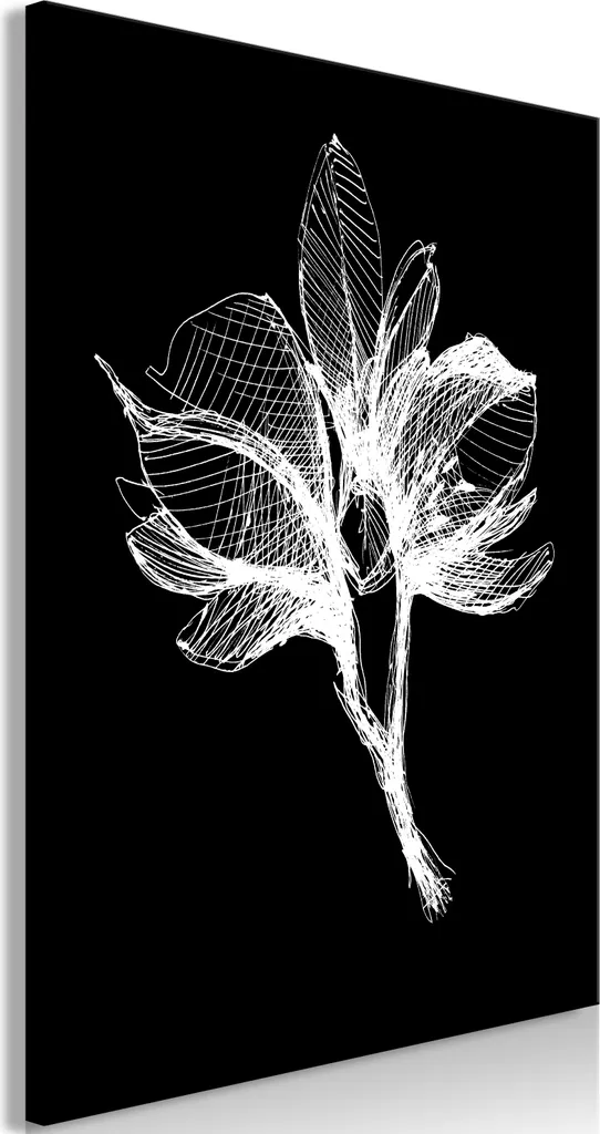 Quadro su tela italiano - Fiore notturno (1 parte) verticale 80x120 cm Fiori b-A-0469-b-a